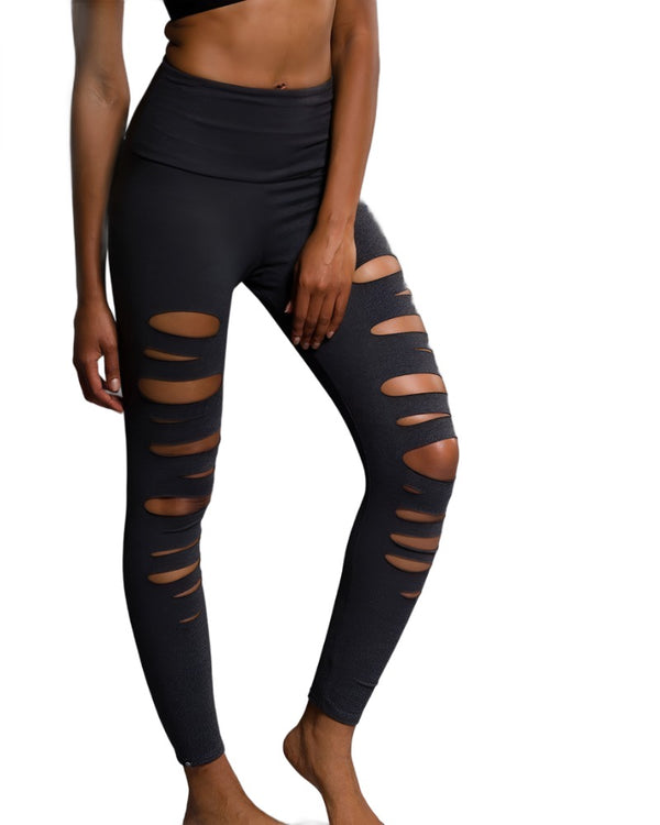Onzie Flow Shred Legging 2047 - Slate - front view