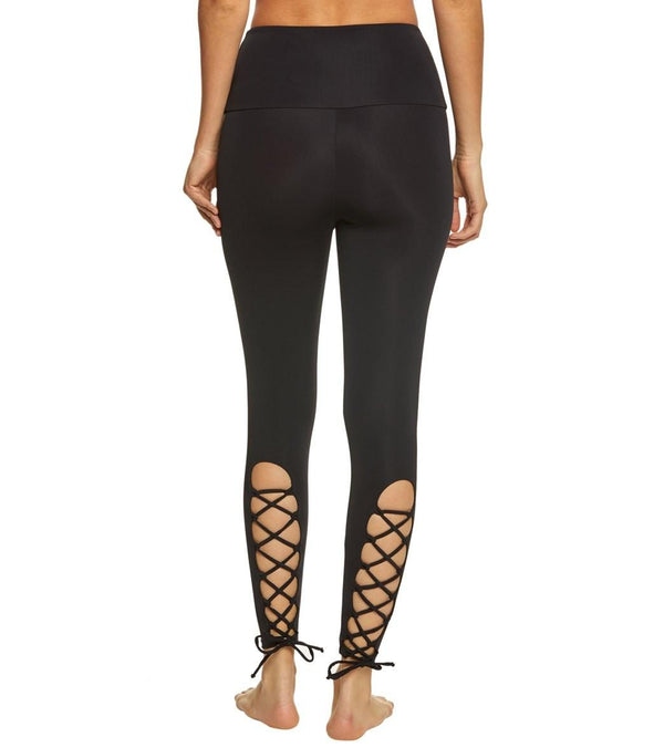 Onzie Flow Lace up Legging 2050 - Black - rear view