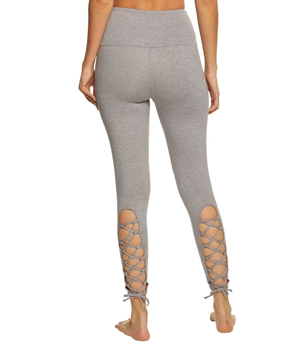 Onzie Flow Lace up Legging 2050 - Stone - rear view