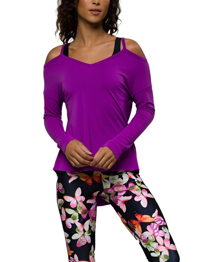 Onzie Flow Bomber Jacket 615 - Electric Purple - front view