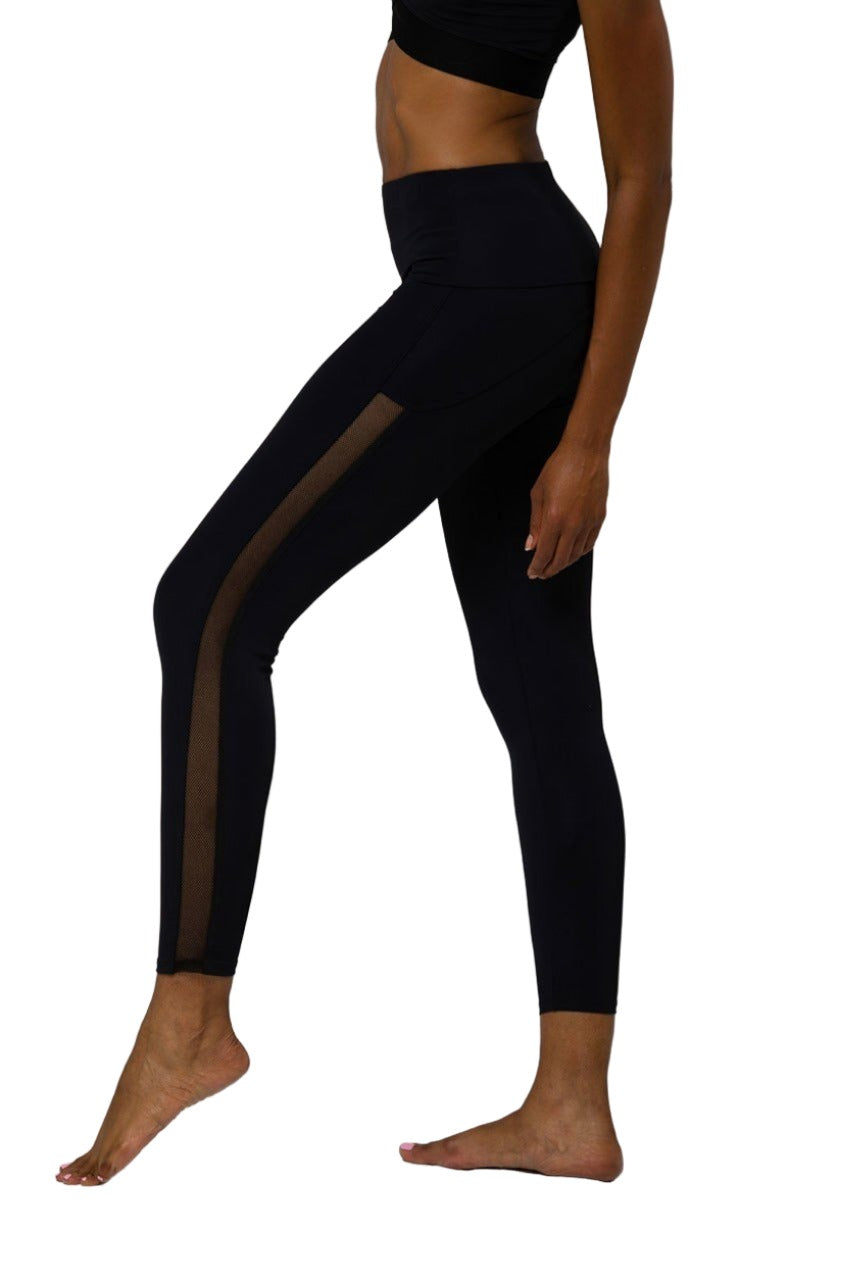 Onzie Side Runner Midi Legging 2061 - Black - side alt view 1