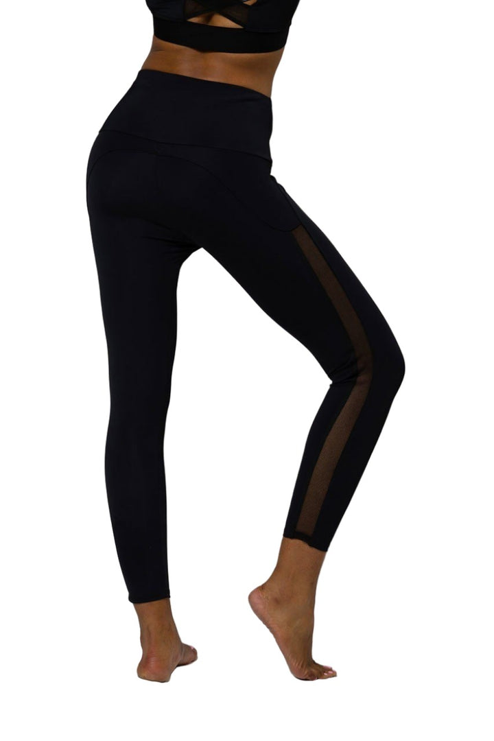 Onzie Side Runner Midi Legging 2061 - Black - rear view