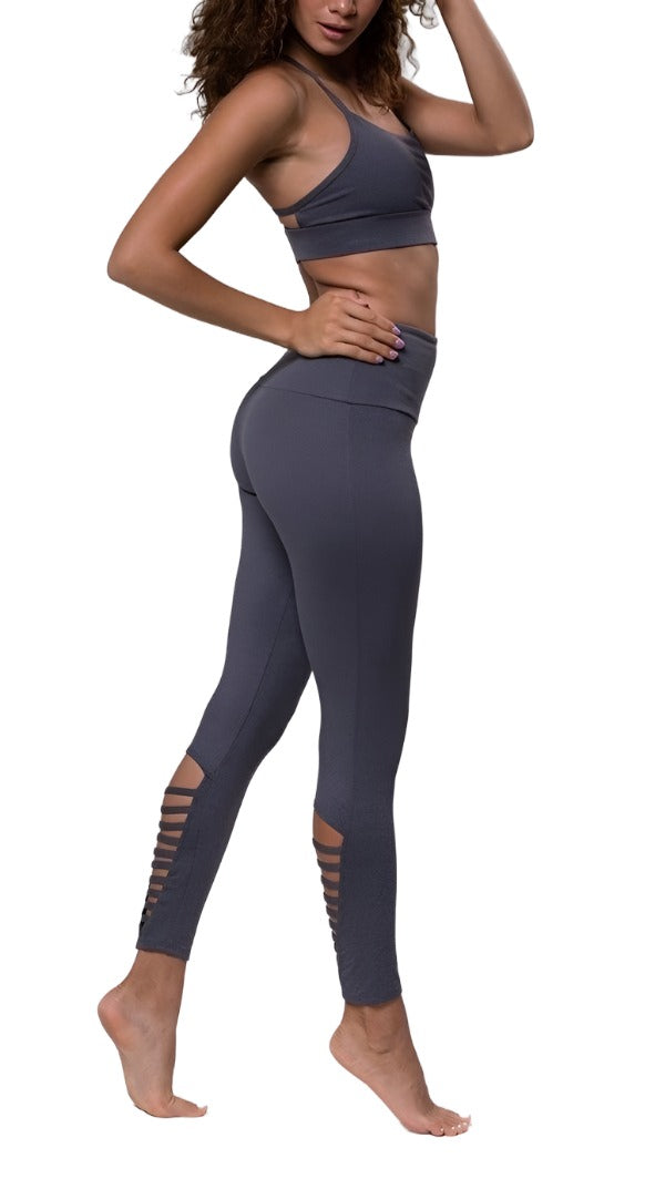 Onzie Elevate Midi Legging 2059 - Graphite Majestic - side view