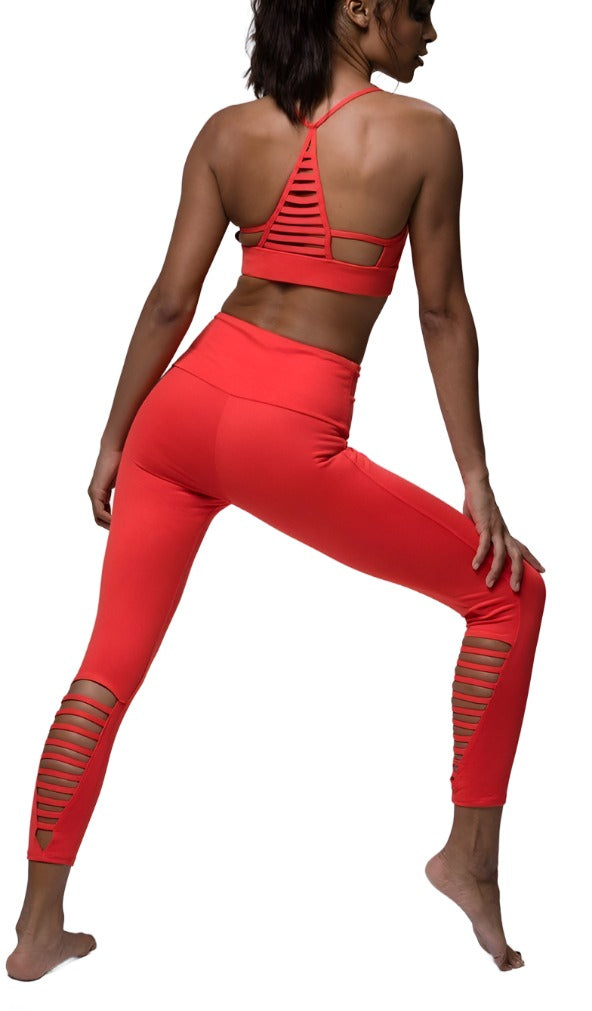 Onzie Elevate Midi Legging 2059 - Coral Majestic - rear alt view