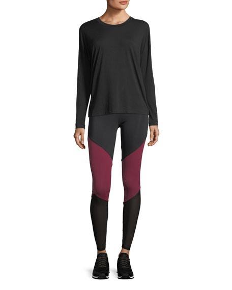 Onzie High Rise Track Legging 2046 - Burgundy - front view