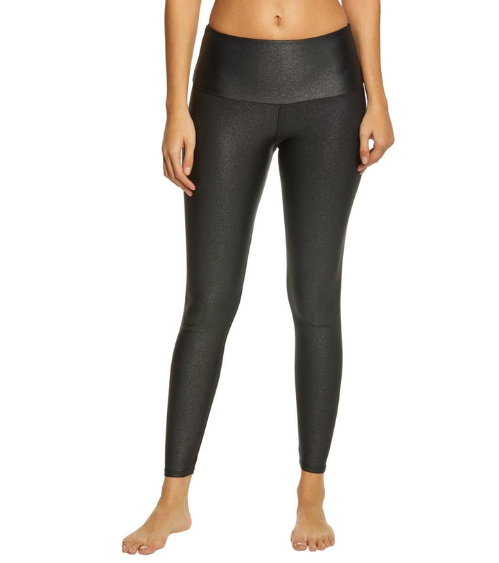 Final Sale Onzie Flow Highrise Basic Capri 2029 - Black Sparks - front view 