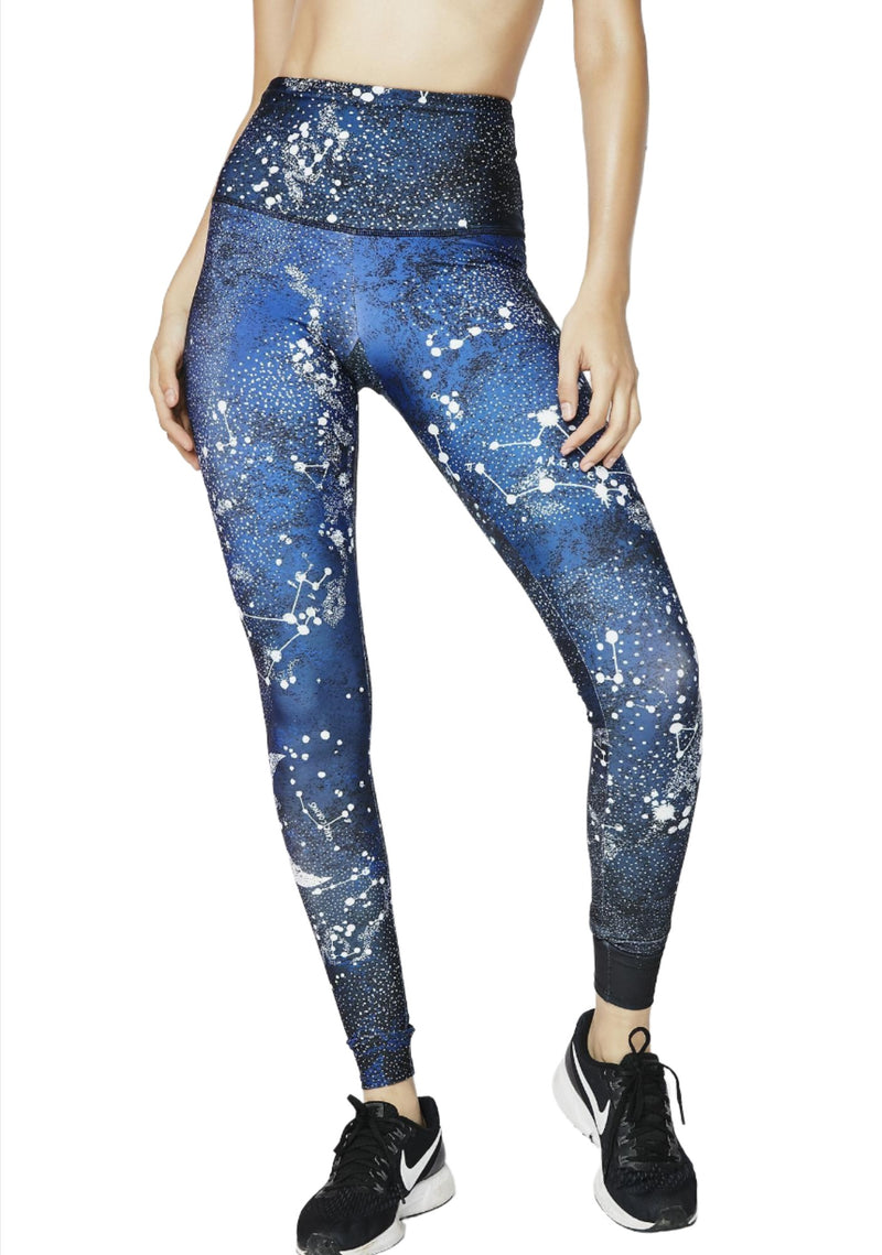 Onzie Hot Yoga High Rise Legging 276 - Navy Constellation - front view