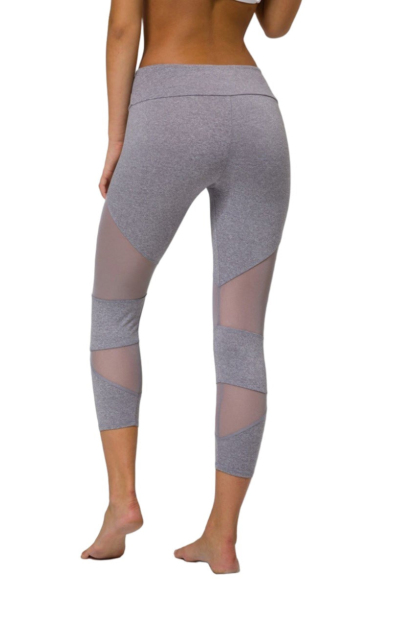 Onzie Hot Yoga Cut Out Capri 270 - Stone - rear view