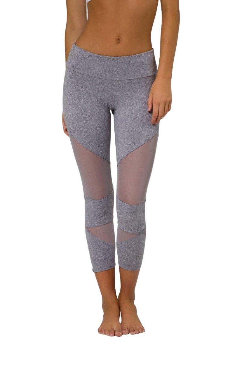 Onzie Hot Yoga Cut Out Capri 270 - Stone - front view
