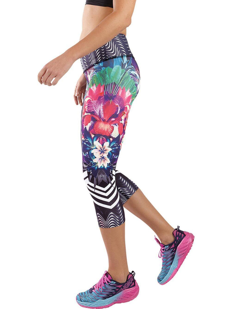 Onzie Hot Yoga Graphic Capri 241 - Tiger Lilly  -  side  view