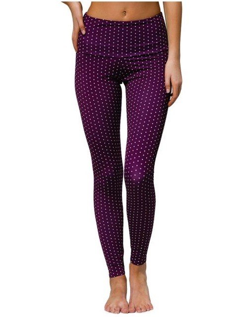 Onzie Hot Yoga High Rise Legging 228 Aubergine Dot