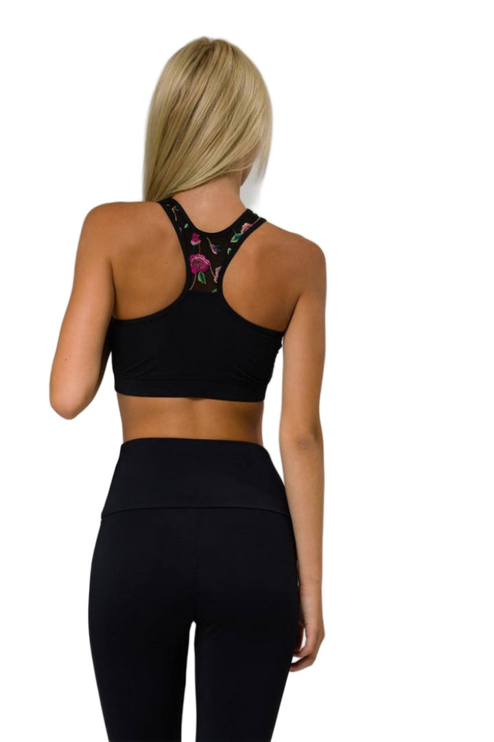 Onzie Hot Yoga High Neck Bra 3640 - Embroidery - rear view