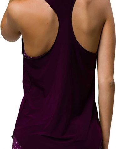 Onzie Hot Yoga Glossy Flow Tank Top 353 - Aubergine - rear view