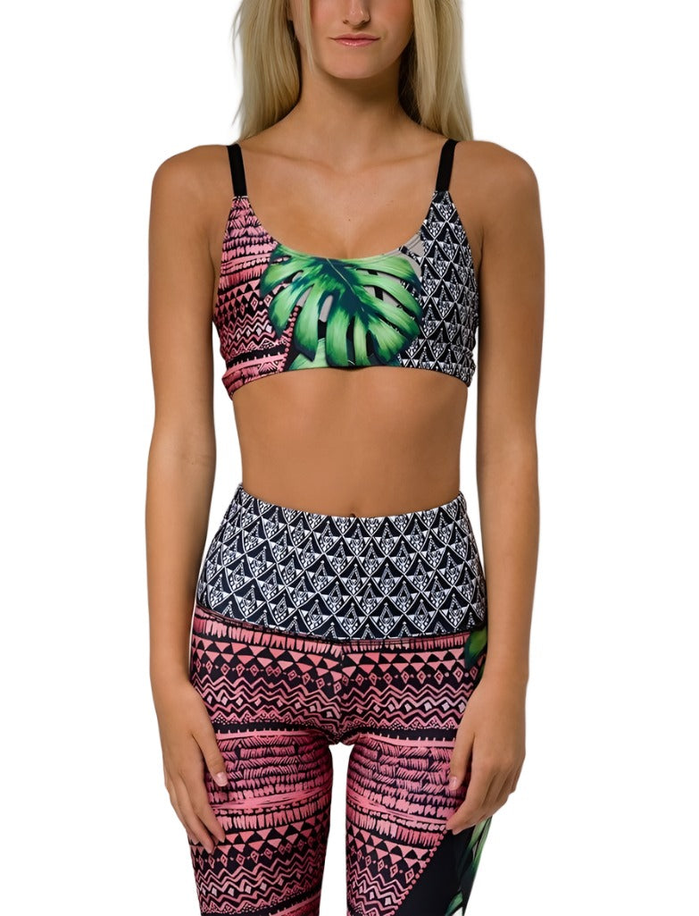 Onzie Graphic Elastic Back Bra 382 Cuban Angel