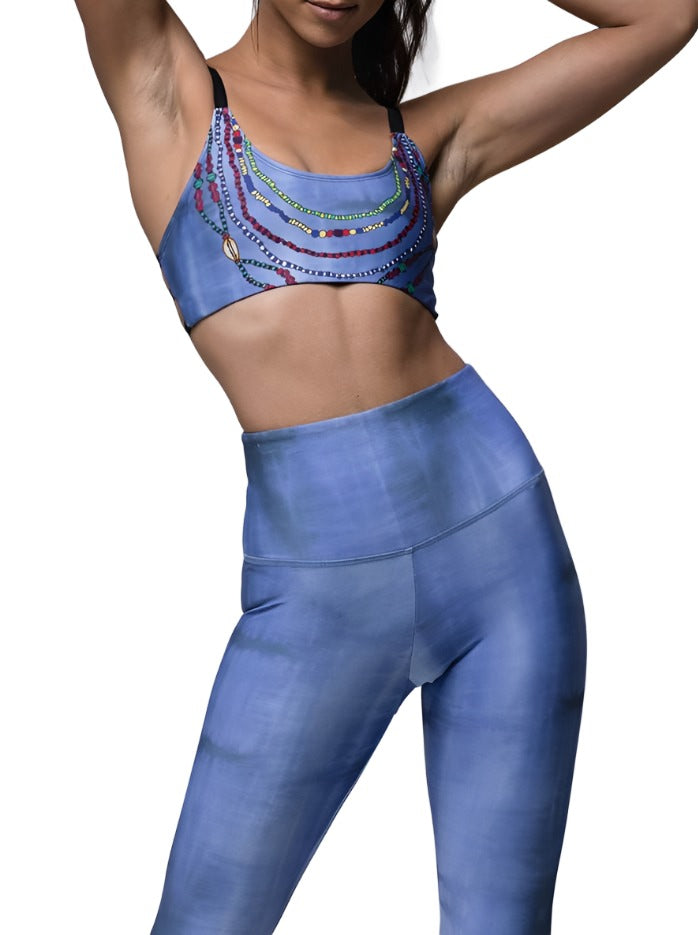 Onzie Graphic Elastic Back Bra 382 - Santeria - Front View