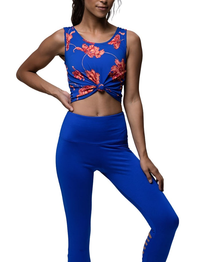 Onzie Hot Yoga Knot Crop Top 3050 - Abuelita - front view