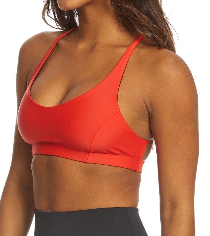 Onzie Flow Pyramid Bra 3058 - Hot Coral - front view