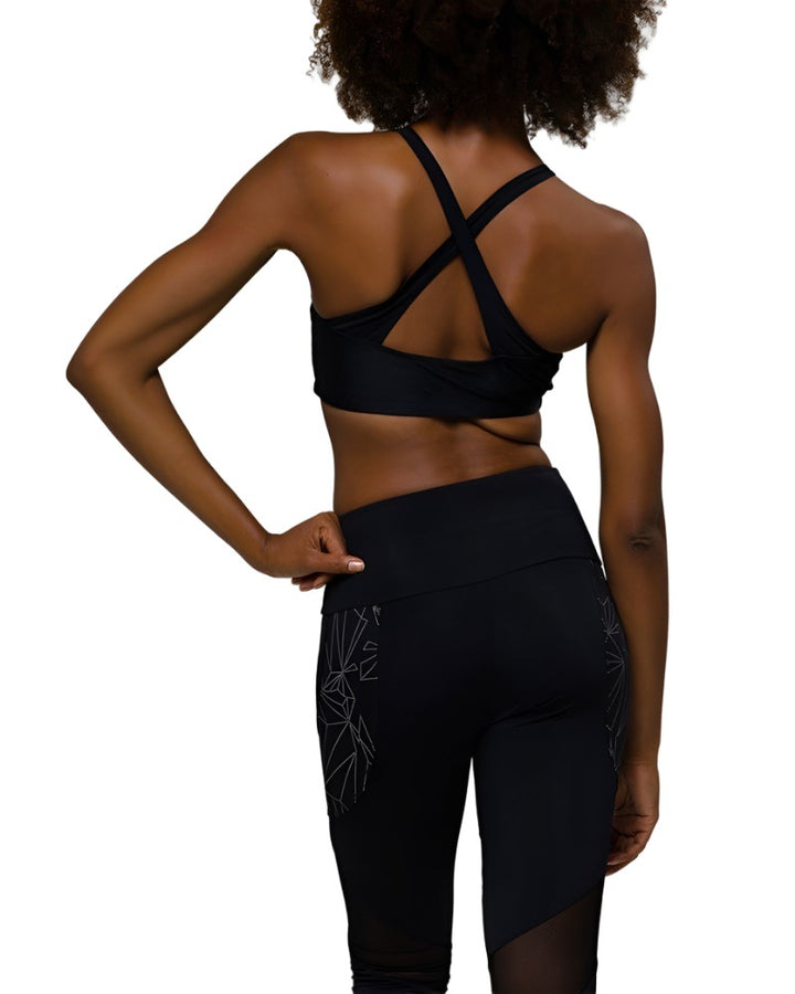 Onzie Flow Heart Bra 3082 - Black - rear  view