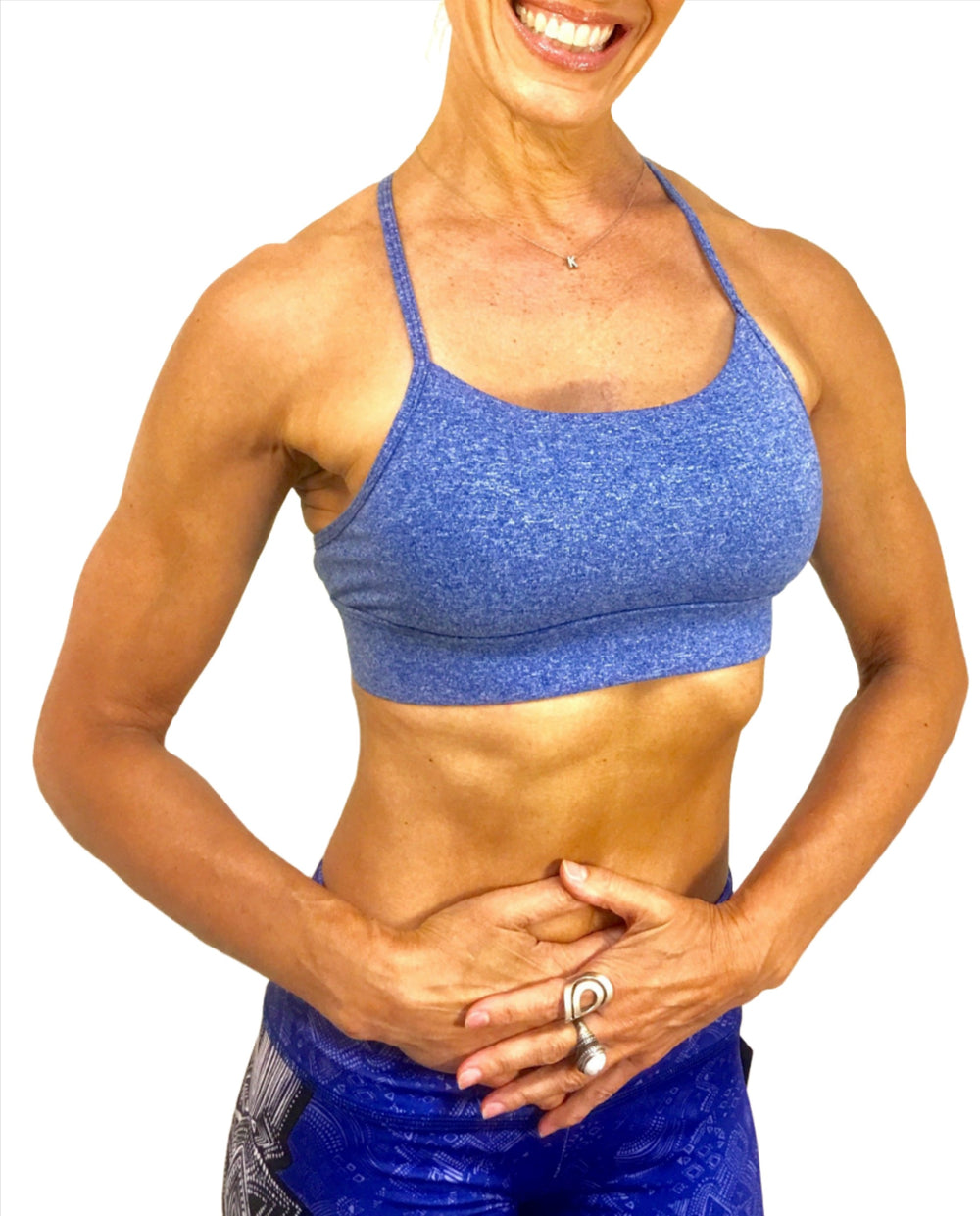 Onzie Flow Elevate Bra 3097 - Heather Blue - front view