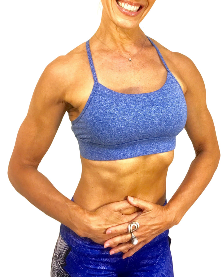 Onzie Flow Elevate Bra 3097 - Heather Blue - front view