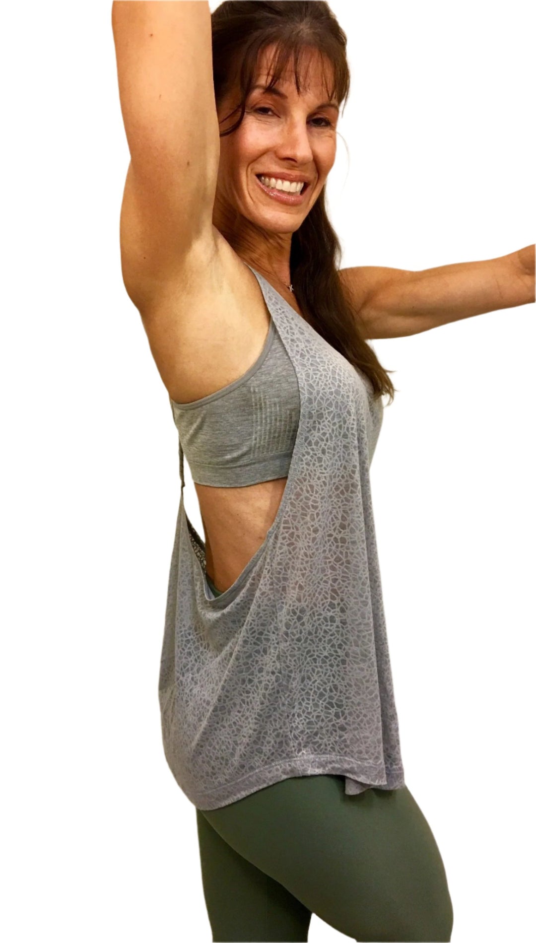 Onzie Flow Mosaic Braid Tank 310 Assorted - Stone - side view