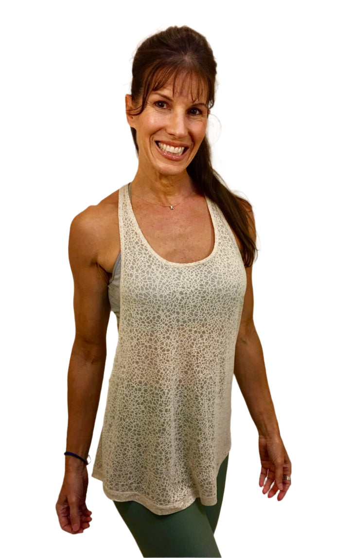 Onzie Flow Mosaic Braid Tank 310 Assorted - Tan - front view