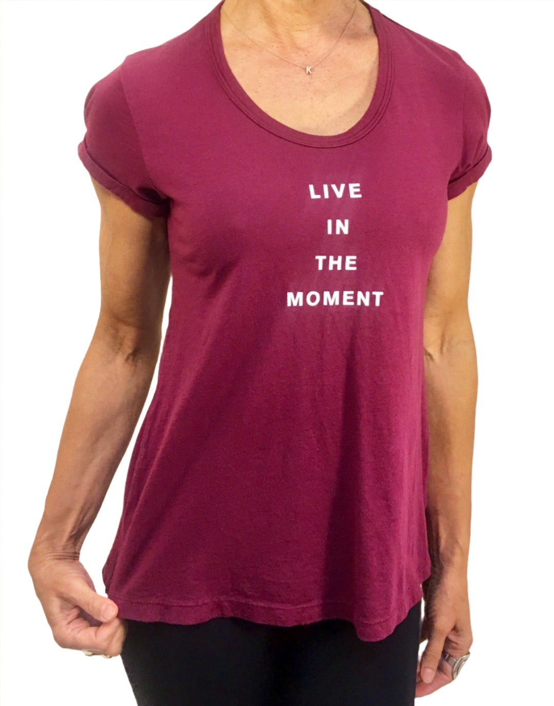 T.LA Live In The Moment T-Shirt - Berry - front view
