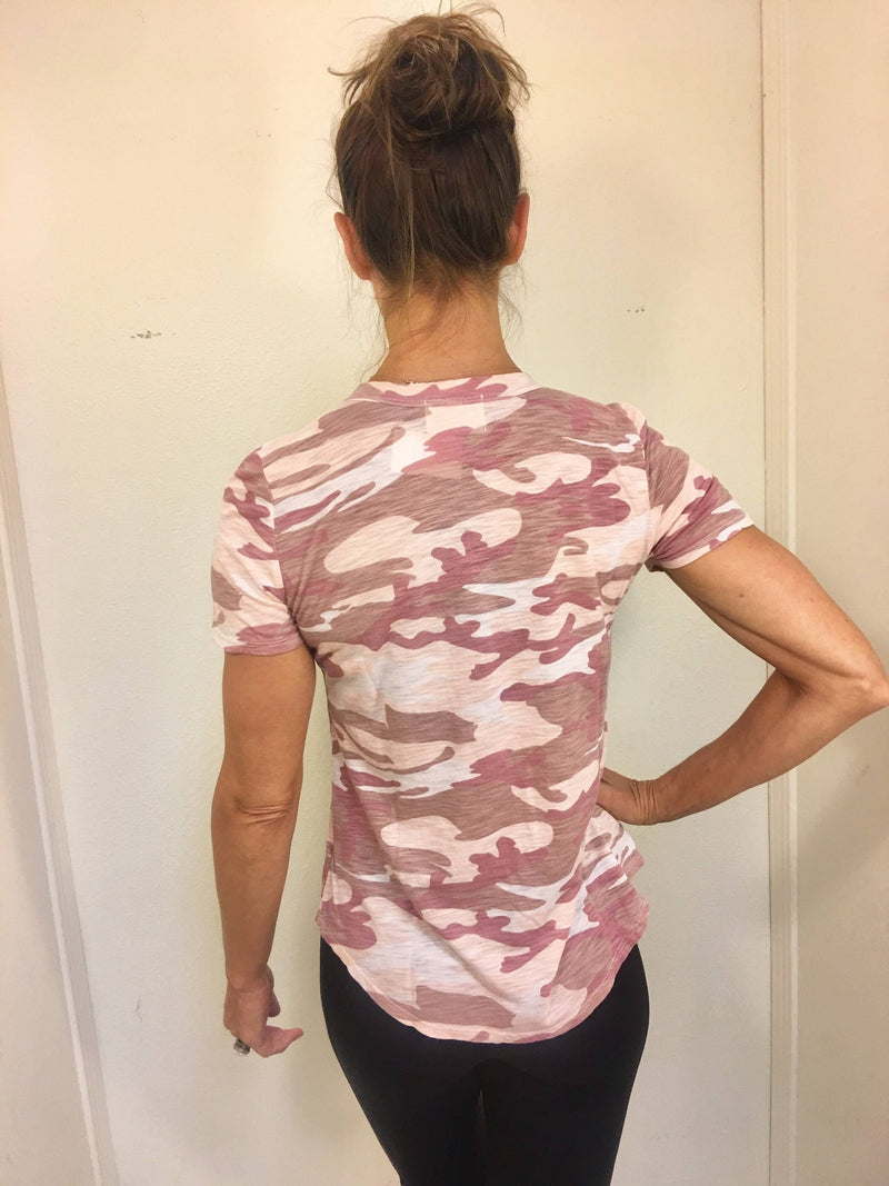 T.LA Pink Camouflage T-Shirt - Pink - rear view