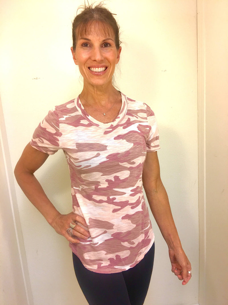 T.LA Pink Camouflage T-Shirt - Pink - front view
