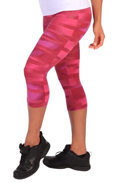 Equilibrium Activewear Fuschia Wave Capri - Side View
