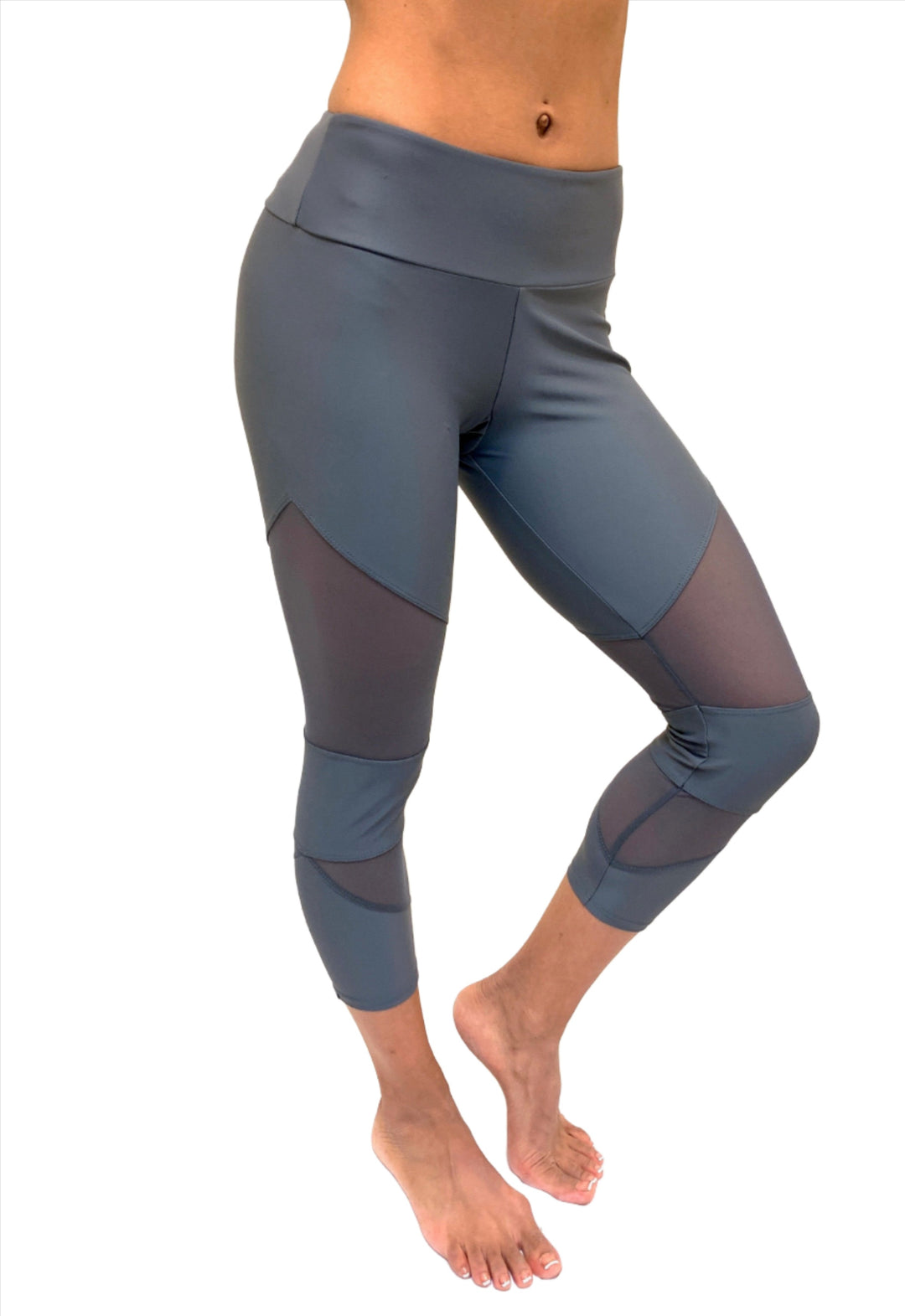 Onzie Hot Yoga Cut Out Capri 270 - Slate - side view