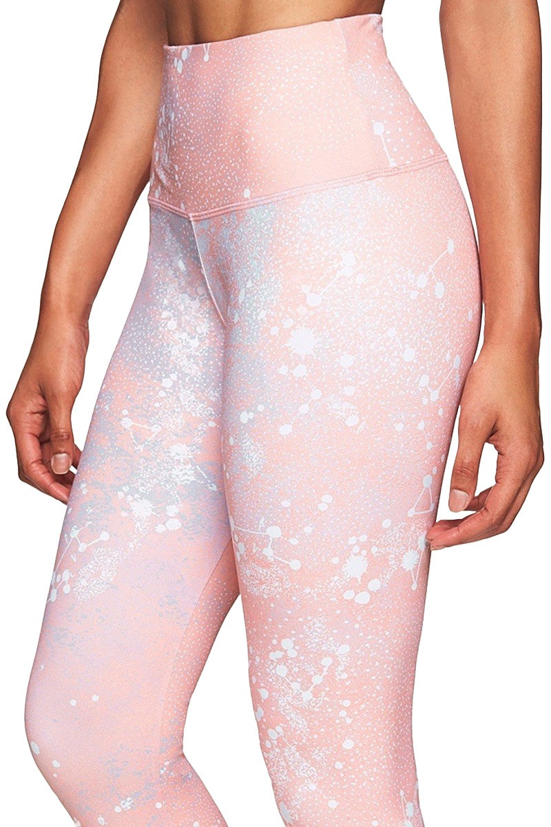 Onzie Hot Yoga High Rise Legging 276 - Blush Constellation - close view