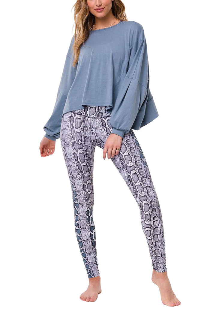 Onzie Hot Yoga High Rise Legging 276 - Black White Viper - front view