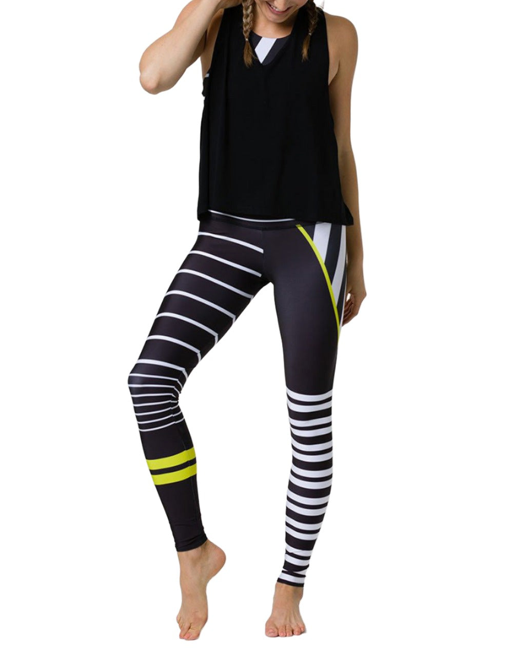 Onzie Hot Yoga High Rise Legging 276 - Linear - front alt  view