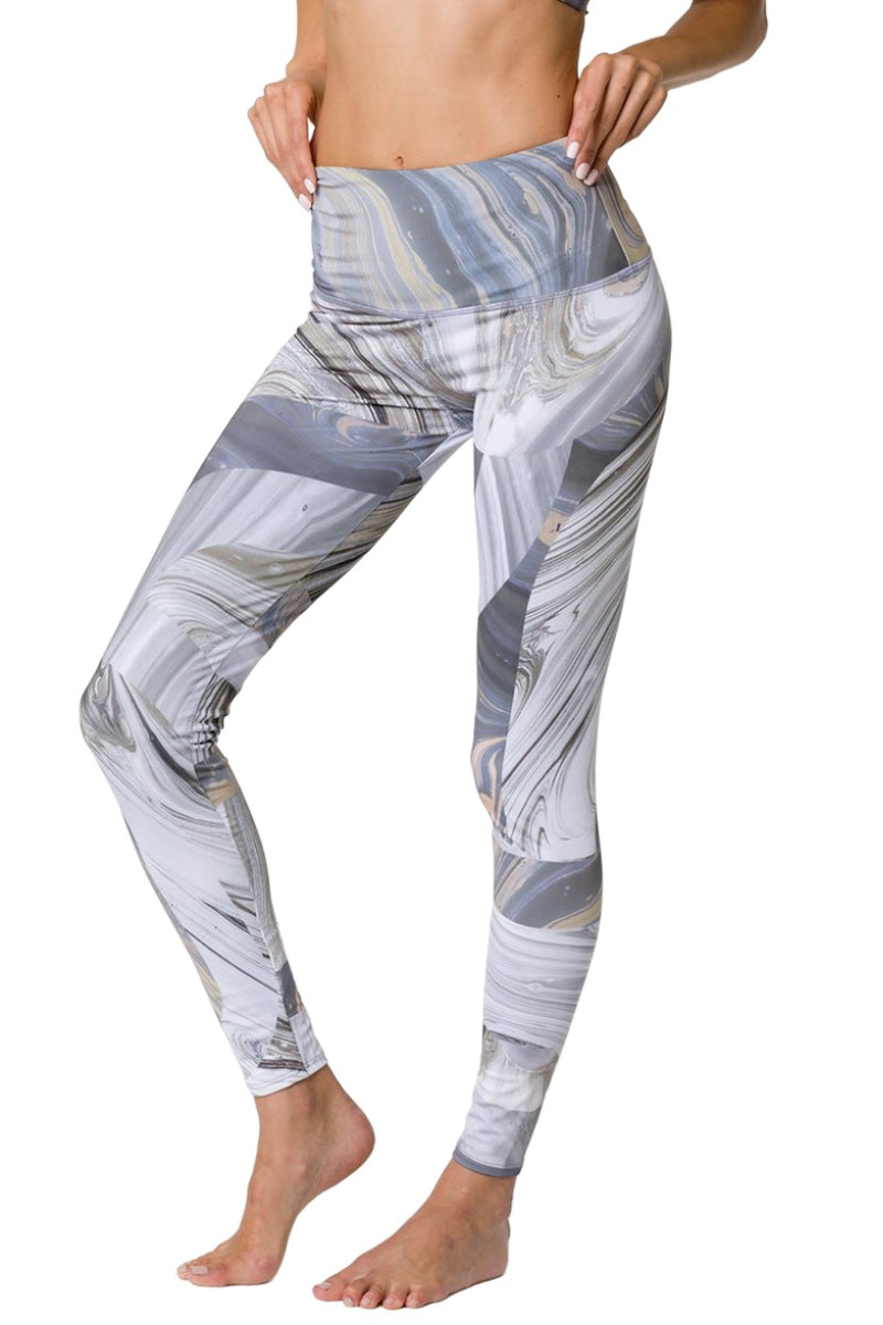 Onzie Hot Yoga High Rise Legging 276 - Marble Geo - front view