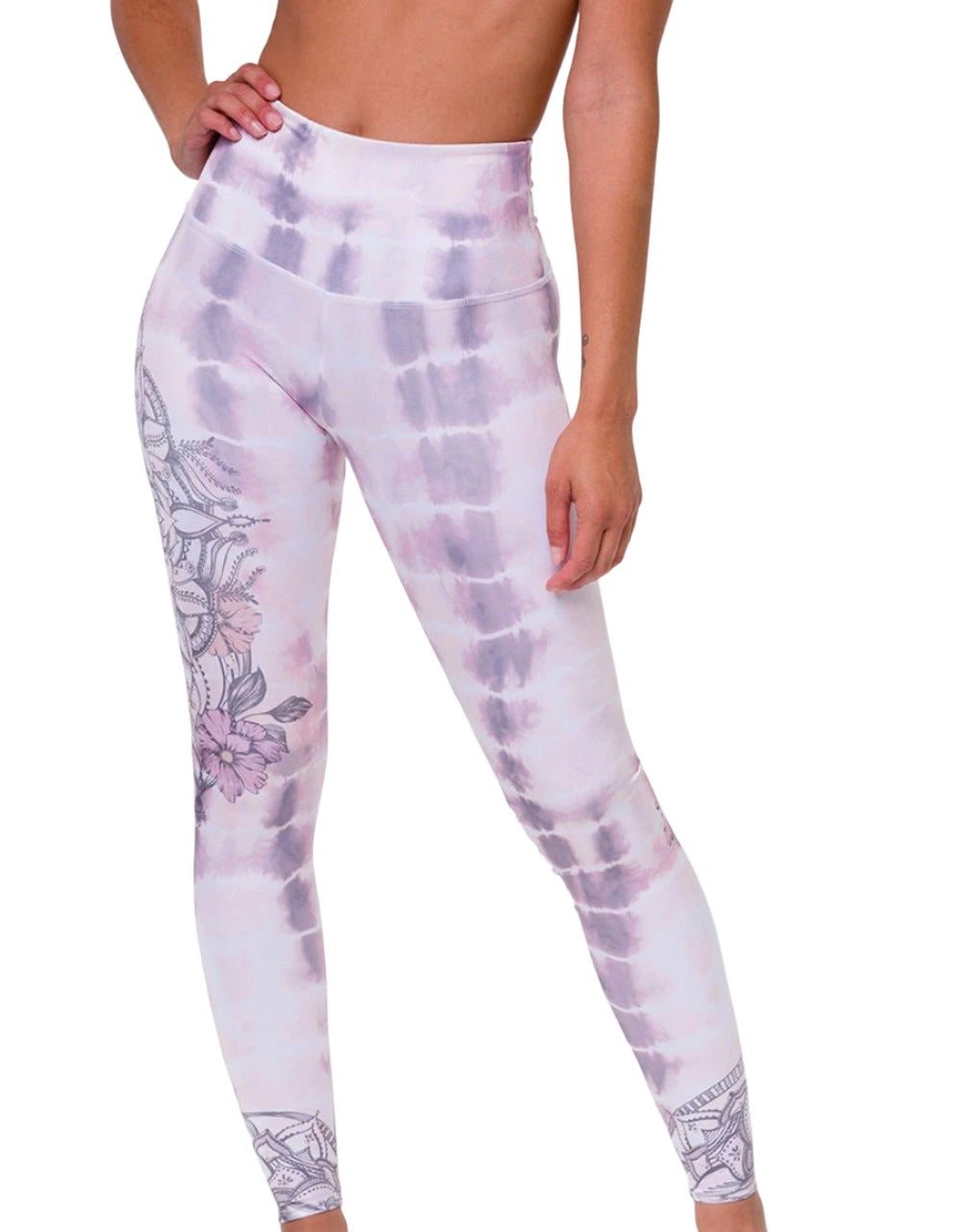Onzie Hot Yoga High Rise Legging 276 - Tie Dye Mandala - front view