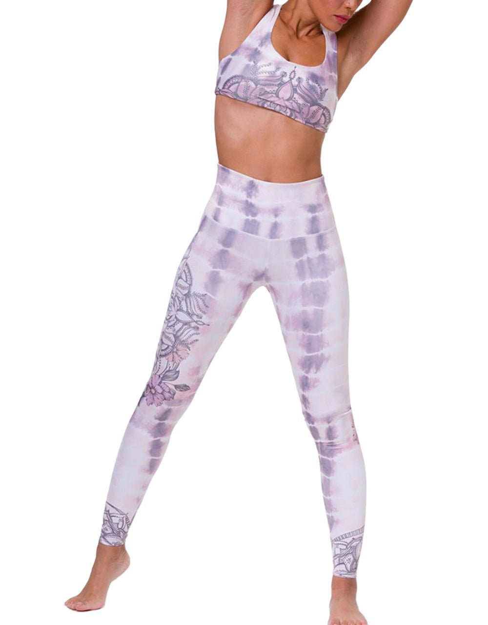 Onzie Hot Yoga High Rise Legging 276 - Tie Dye Mandala - front alt  view