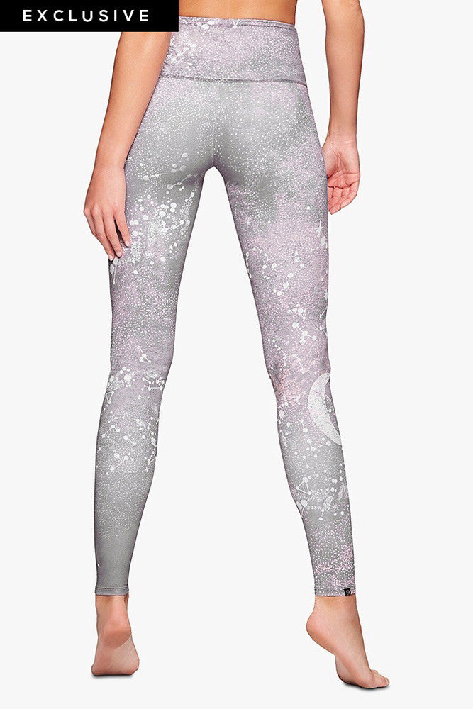 Onzie Hot Yoga High Rise Legging 276 - Blush Constellation - rear view