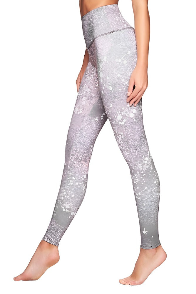 Onzie Hot Yoga High Rise Legging 276 - Grey Constellation - side view