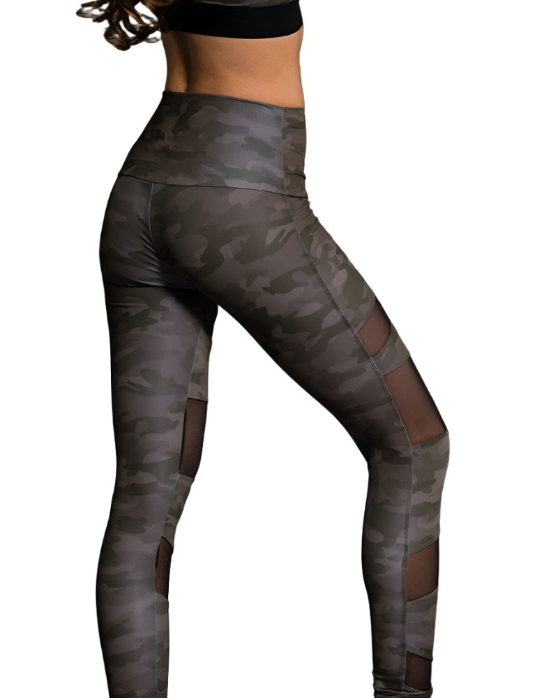 Onzie Hot Yoga High Rise Bondage Legging 280 - Silver Snake - Back View