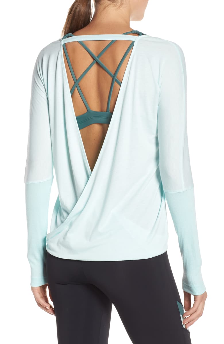 Onzie Hot Yoga Drapey V Back Top 3033 - Vintage Doll House - rear view