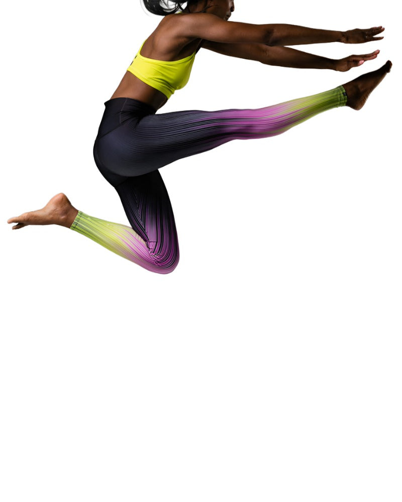 Onzie Flow Spirit Bra 3040 Black - Citron - side view