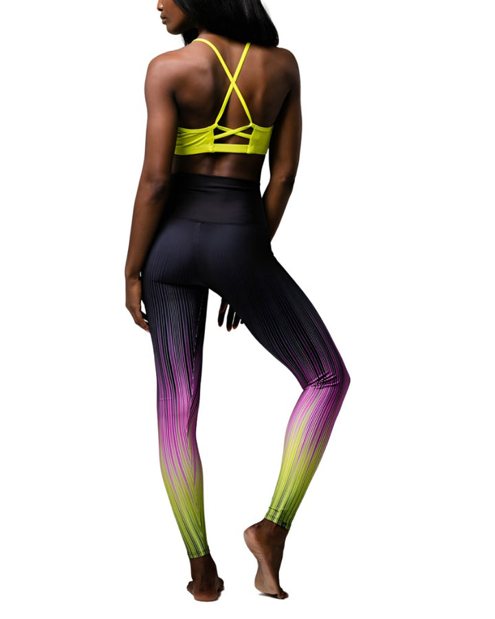 Onzie Flow Spirit Bra 3040 Black - Citron - rear alt view