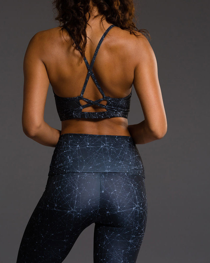 Onzie Flow Spirit Bra 3040 Black - Night Sky - rear view