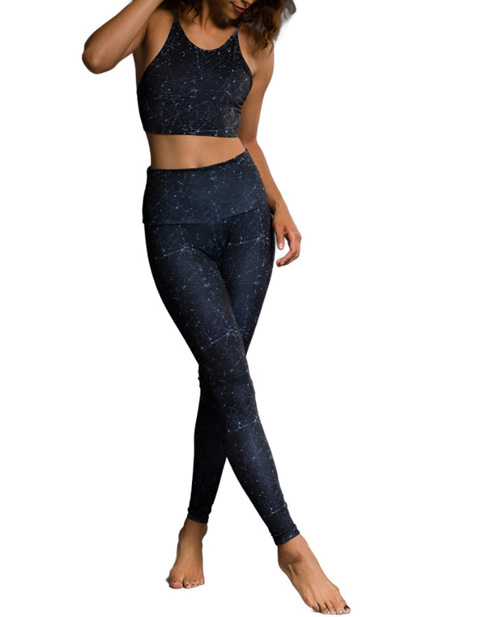 Onzie Flow Spirit Bra 3040 Black - Night Sky - front view