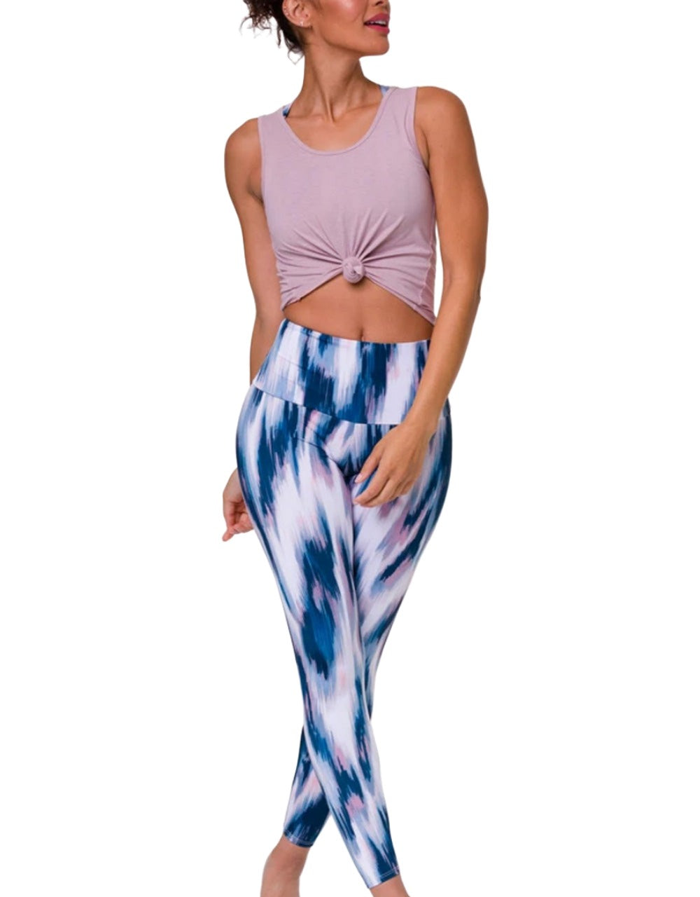 Onzie Hot Yoga Knot Crop Top 3050 - Woodrose - front view