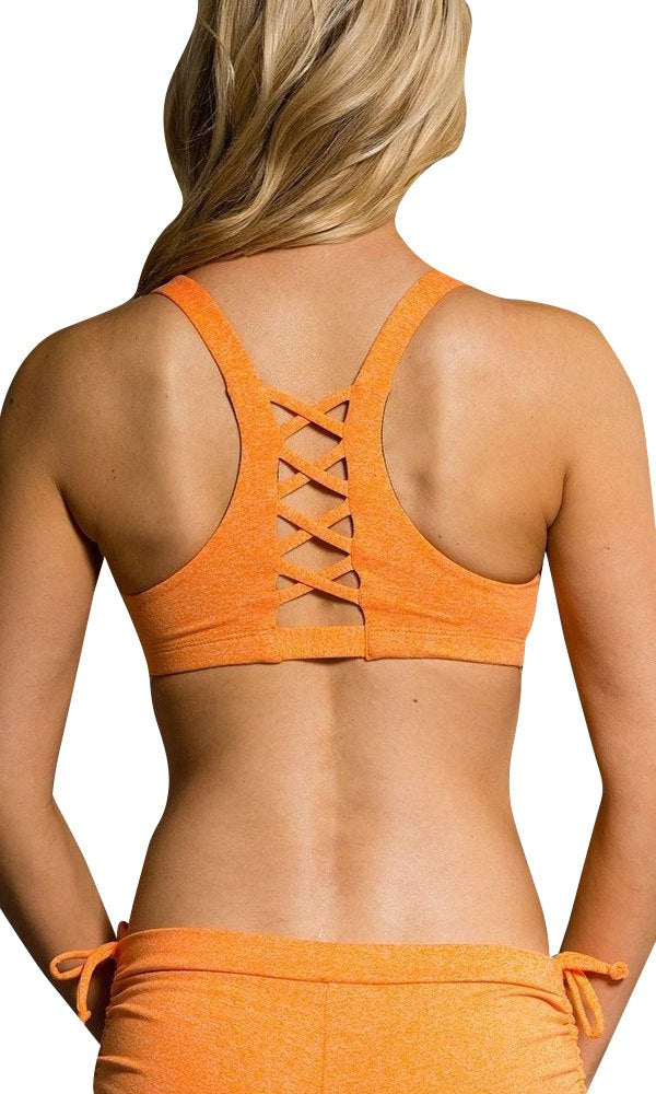 Onzie Hot Yoga Weave Bra Top 3054 - Dusk - Rear view
