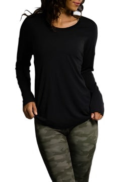 Onzie Hot Yoga Braid Back Top 3076 - Black - front view 