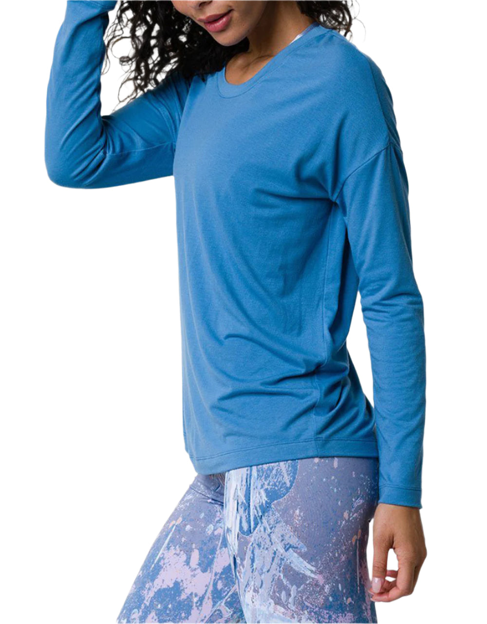 Onzie Hot Yoga Braid Back Top 3076 Pewter - side view