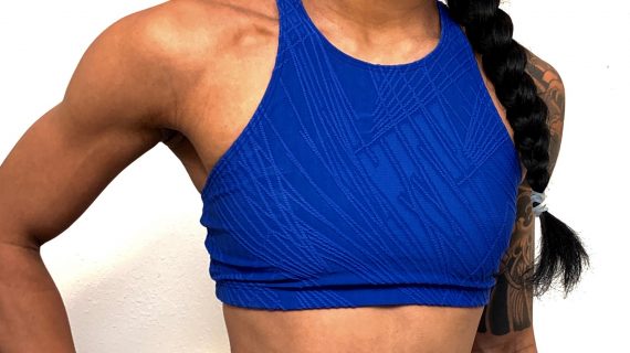 Onzie Flow Heart Bra 3082 Selenite - Royal Selenite - front view